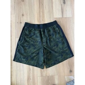 LEG3ND Men Green Camo Athletic Gym Shorts Size L Training Running